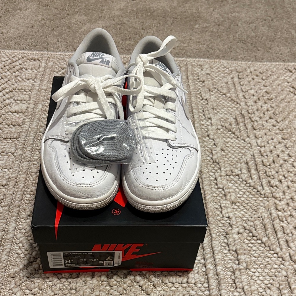 Jordan White Low-Top Sneakers